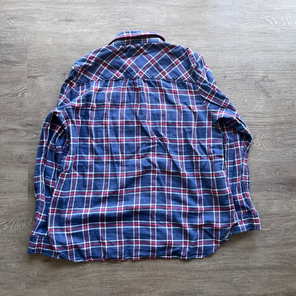 UNTUCKit Casual Western Plaid Cotton Flannel Red & Blue Button Up Blouse Sz 18 - Picture 7 of 9